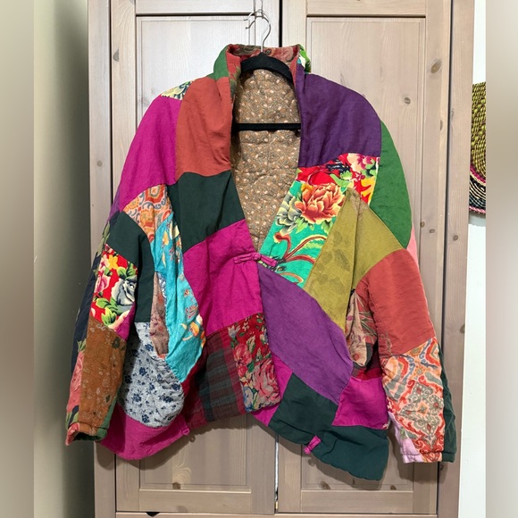 Jackets & Blazers - Unique Quilted patchwork Boho Shawl Jacket